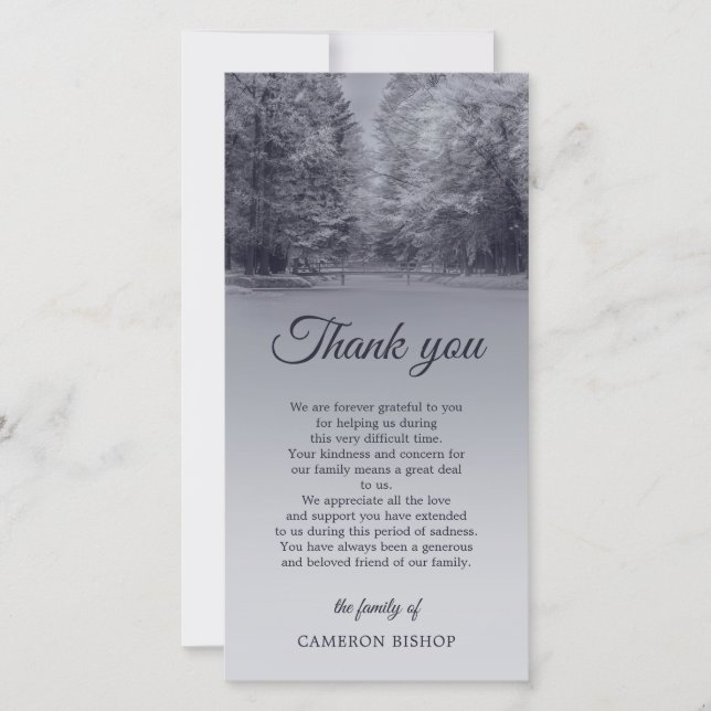 Winter Bridge | Sympathy Thank You Card (Front)