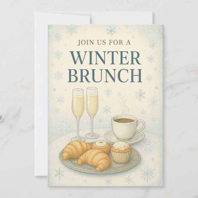 Winter Brunch Invitation | Elegant Frosted  (Front)