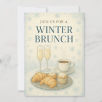 Winter Brunch Invitation | Elegant Frosted 
