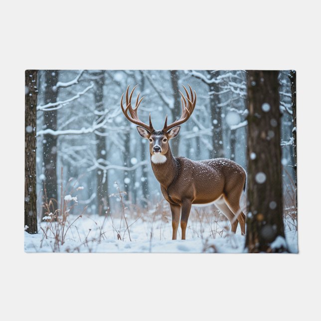 Winter Buck Doormat (Front)