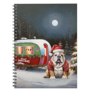 Winter Bulldog Caravan Christmas Adventure  Notebook