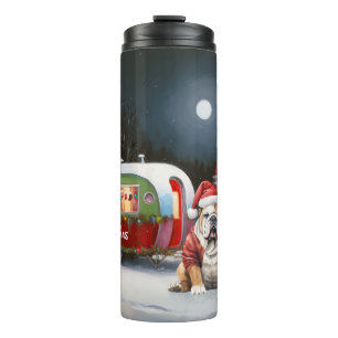 Winter Bulldog Caravan Christmas Adventure  Thermal Tumbler