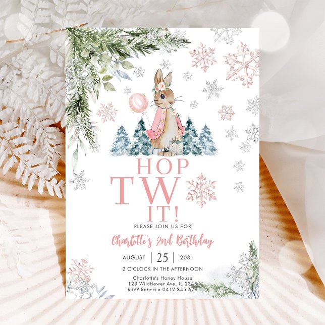 Winter Bunny Birthday Invitation (Creator Uploaded)