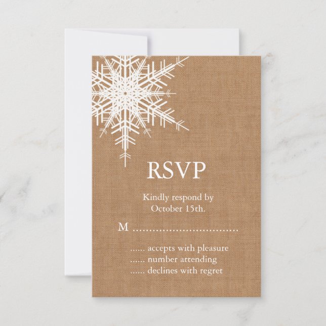 Winter Burlap RSVP (Front)