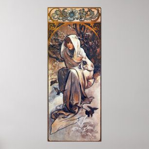 winter by Alphonse Mucha Poster