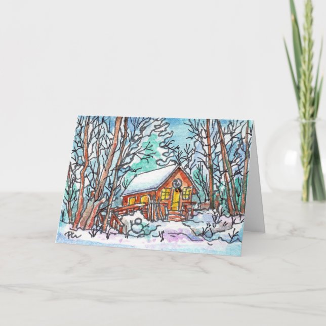 Winter Cabin Card (Front)