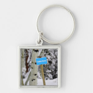 Winter Cabin Fever Holiday Season Snow Key Ring