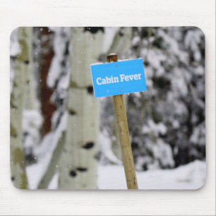 Winter Cabin Fever Holiday Season Snow Mouse Pad