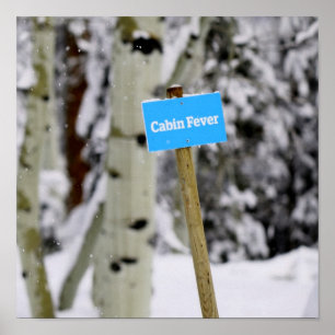 Winter Cabin Fever Holiday Season Snow Poster
