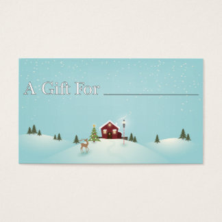 Winter Cabin Gift Tag