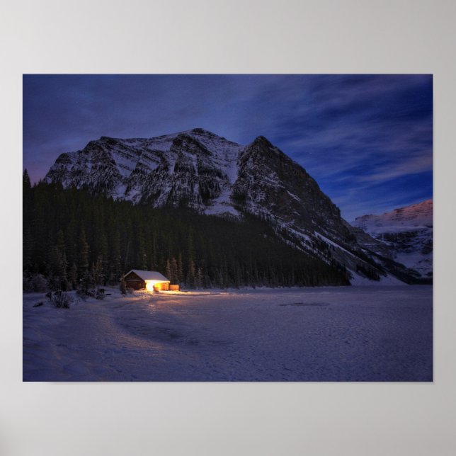 Winter Cabin in the Woods  Poster (Front)