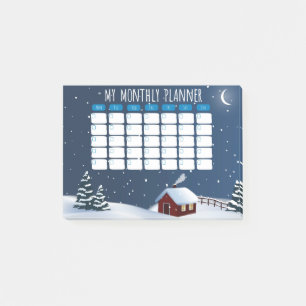 Winter Cabin Night Post-it® Notes