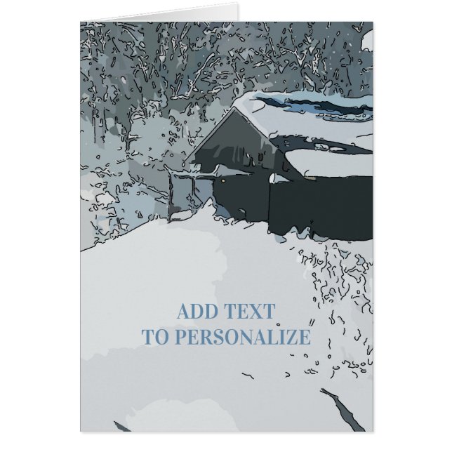 Winter Cabin Snow Vintage (Front)