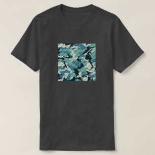 Winter Camo Pattern Square Sliced T-Shirt