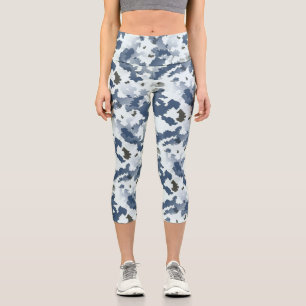 Winter Camouflage Capri Leggings