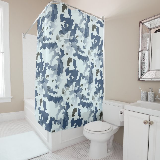 Winter Camouflage Shower Curtain (In Situ)
