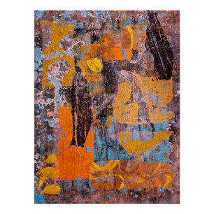 Winter Campfire, Collage, A Gel Print Abstract