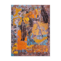 Winter Campfire, Collage, A Gel Print Abstract
