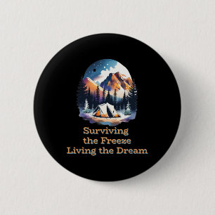 Winter Camping Hob 6 Cm Round Badge