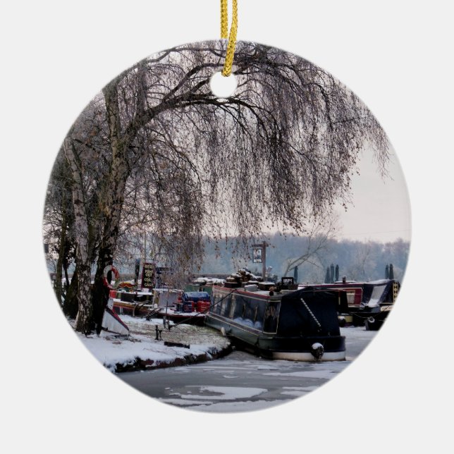 WINTER CANAL CERAMIC TREE DECORATION (Front)