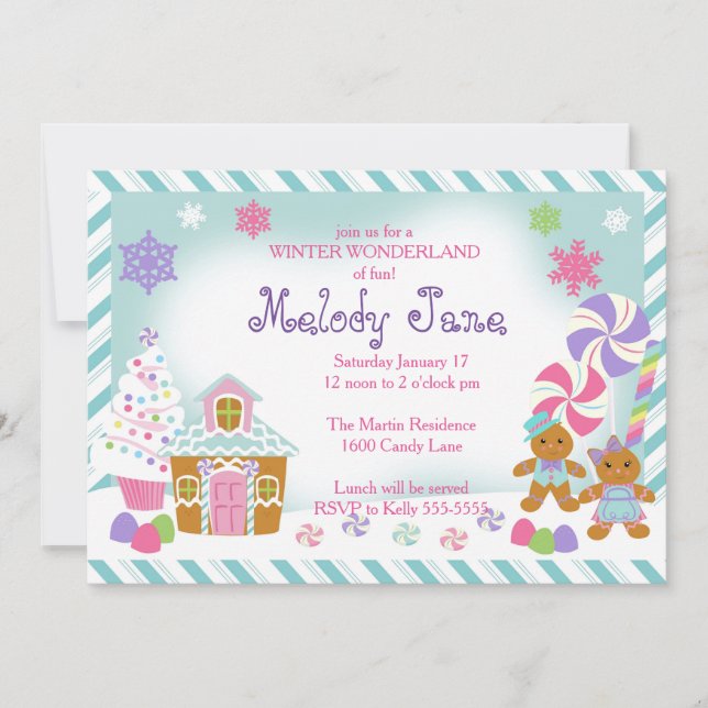 Winter Candy Land Invitation (Front)