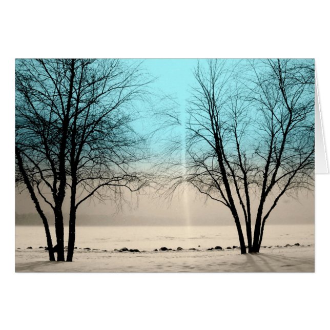 WINTER CARD: Lake Harriet, "Dusk", Mpls., MN_ (Front Horizontal)