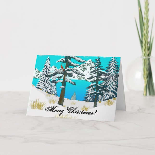 Winter Cardinal Holiday Card (Front)