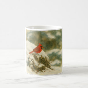 Winter Cardinal in Watercolor Coffee Mug