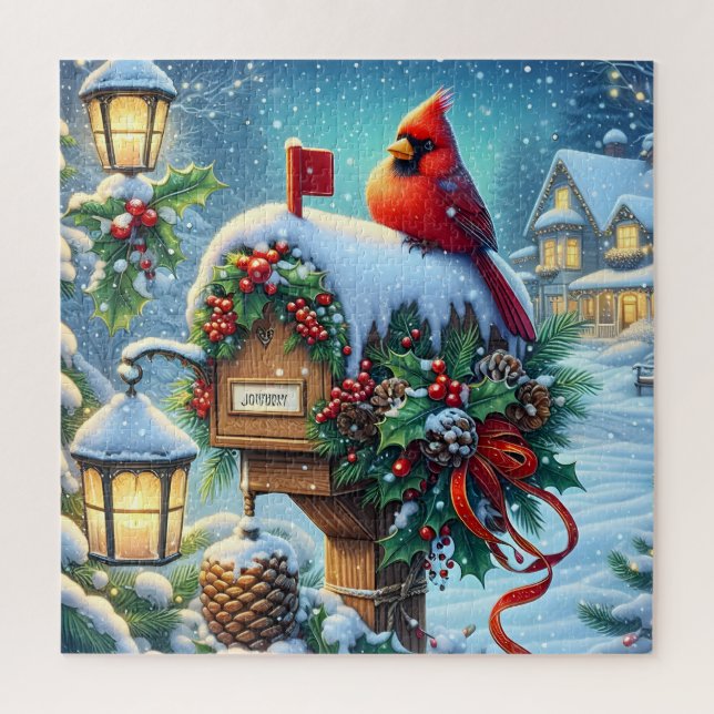 Winter Cardinal Puzzle (Vertical)