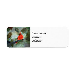 Winter Cardinal Return Address Label