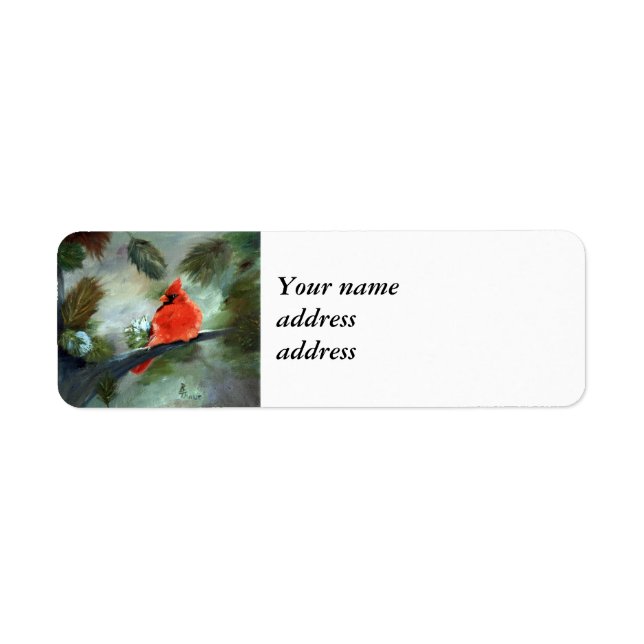 Winter Cardinal Return Address Label (Front)