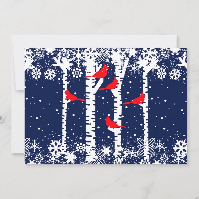 Winter Cardinal Scene Holiday Card (Front)