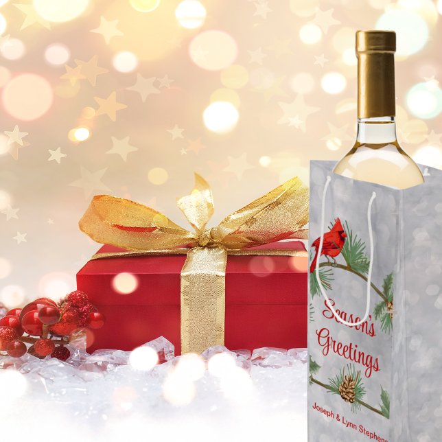 Winter Cardinals and Pines Gift Bag (Creator Uploaded)