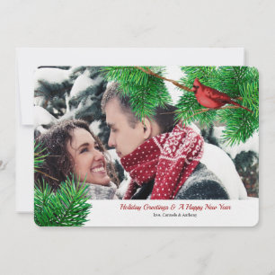 Winter Cardinals Photo Holiday Card