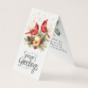Winter Cardinals Season's Greetings Bookmark Business Card