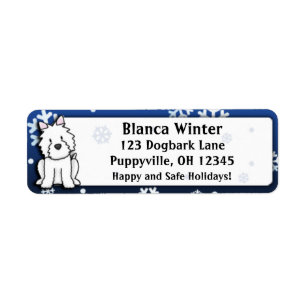 Winter Cartoon Westie Return Address Label