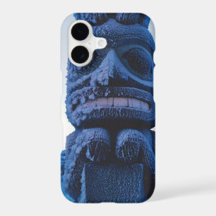 Winter Carved Alaskan Totem Pole Photo Designed