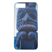 Winter Carved Alaskan Totem Pole Photo Designed