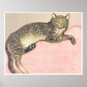 Winter: Cat on a Cushion by Theophile Steinlen Poster