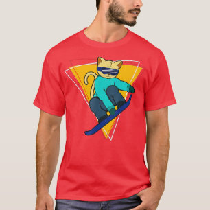 Winter Cat On Snowboard Snowboarding T-Shirt