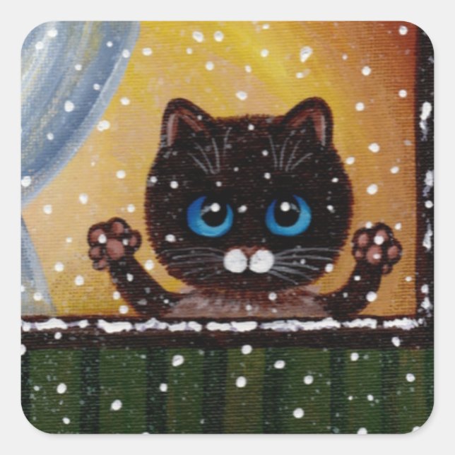 Winter Cat Stickers Creationarts (Front)