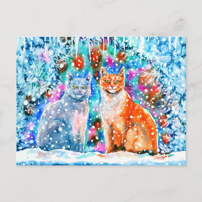 Winter Cats Postcard (Front)