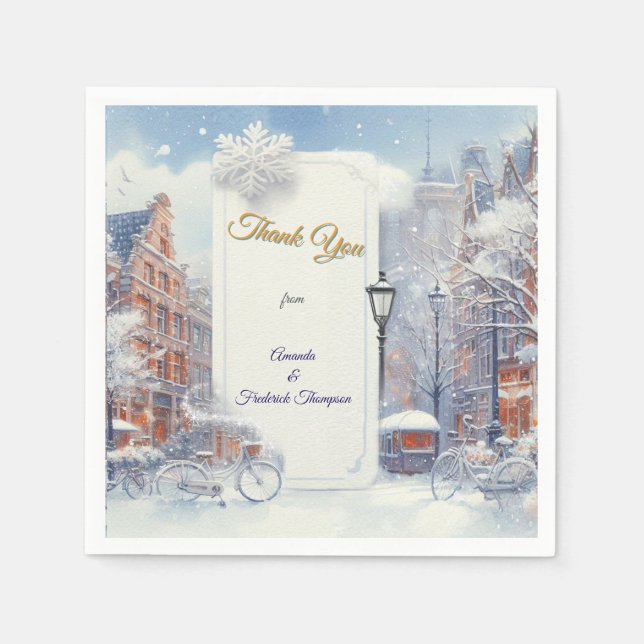 Winter Celebrations in Amsterdam Napkin (Front)