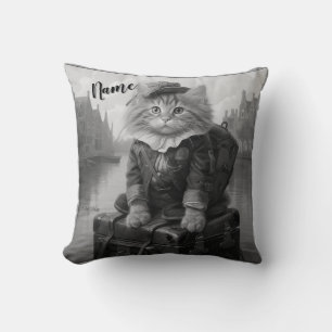Winter Celebrations in the Snow, with Kittens Cushion