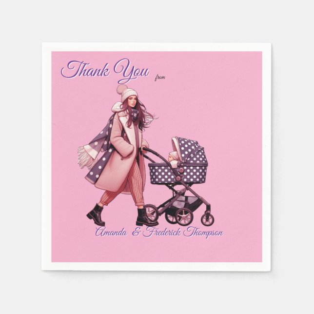 Winter Celebrations in the Snow, with Kittens Napkin (Front)