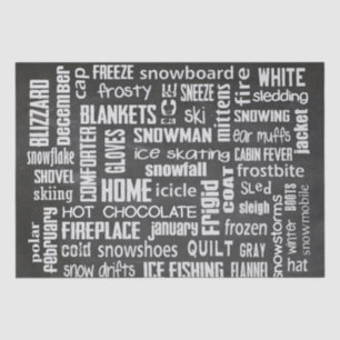 Winter Chalkboard Collage Tissue Paper