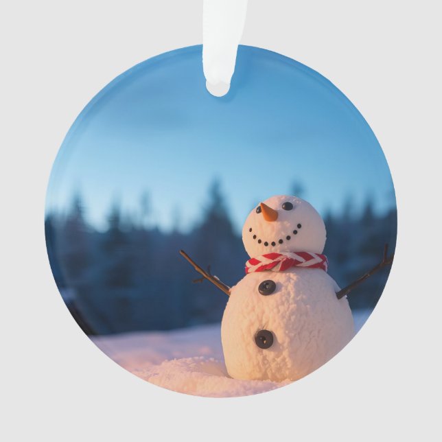 Winter Cheer Snowman Design Ornament (Front)