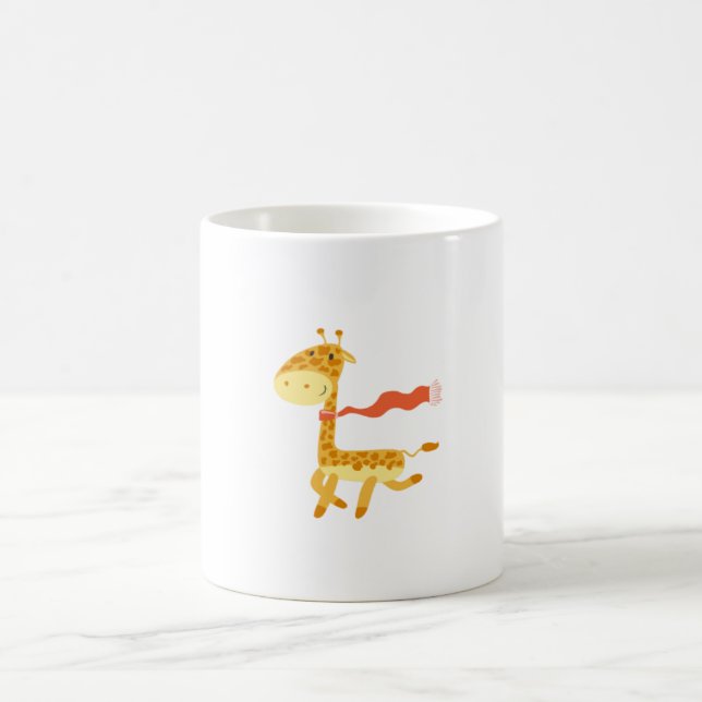 Winter Cheer: The Scarfed Giraffe 🦒🧣 Coffee Mug (Center)