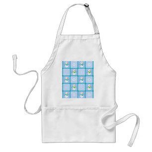 Winter chequered pattern snowman and snowflakes standard apron