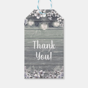 Winter Cherry Blossom Branches & Lanterns Wedding Gift Tags